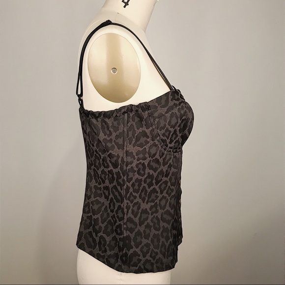 Green Leopard Print Bustier Size L - Picture 3 of 6